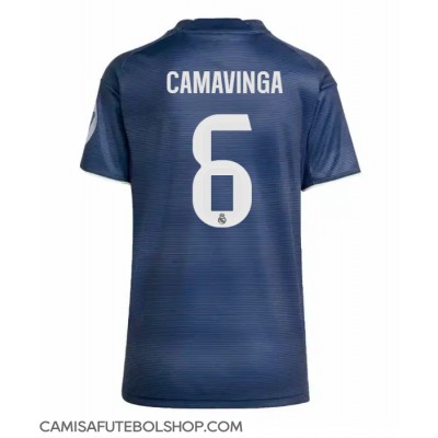 Camisa de time de futebol Real Madrid Eduardo Camavinga #6 Replicas 2º Equipamento Feminina 2025-26 Manga Curta Camisa de time de futebol Real Madrid Eduardo Camavinga #6 Replicas 2º Equipamento Feminina 2025-26 Manga Curta